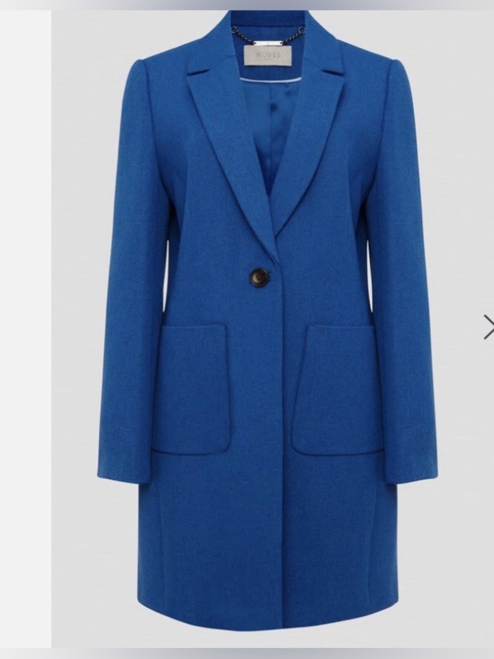 Hobbs London Carina Azure Blue Wool Blend Coat